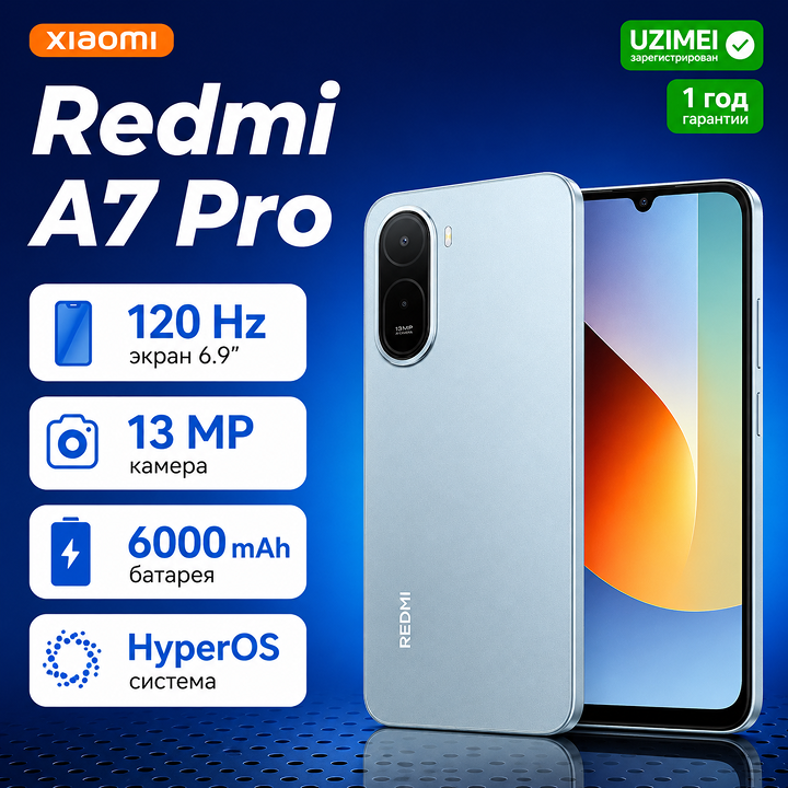 Смартфон Xiaomi Redmi A7 Pro 4/128 ГБ, синий