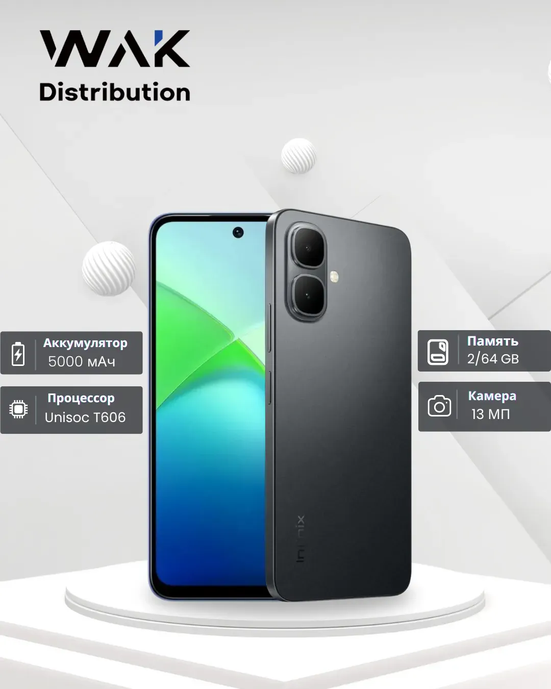 Smartfon Infinix SMART 10 HD 2/64 GB, Sleek Black
