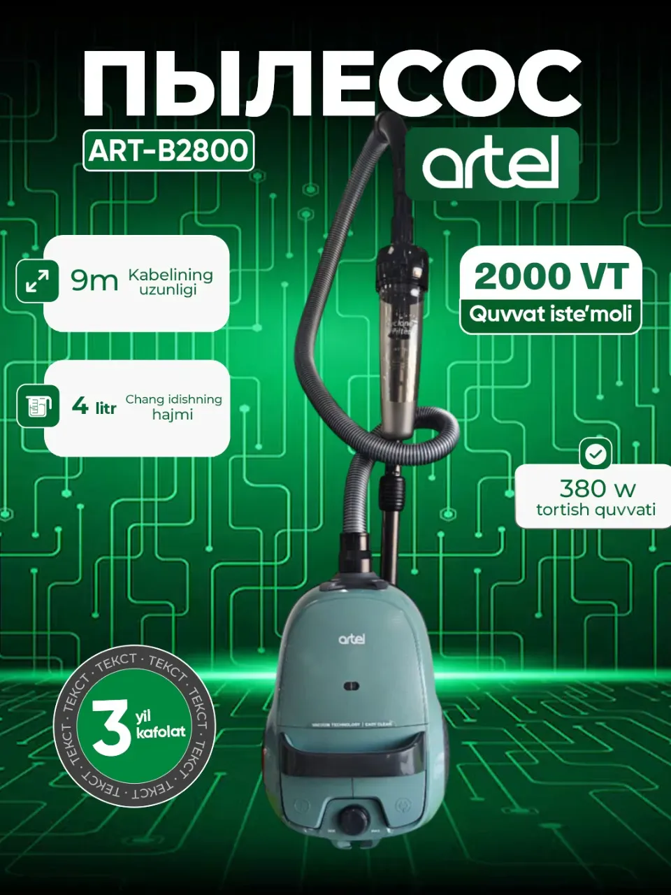 Changyutgich Artel B2800, yashil
