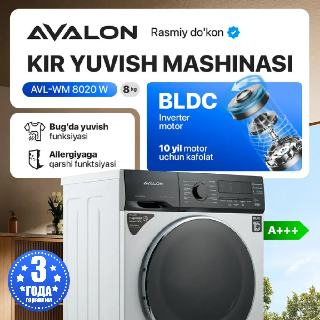 Kir yuvish mashinasi Avalon AVL-WM 8020 S 8 Kg