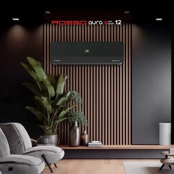 Кондиционер Rosso AURA 12 TEN WiFi SMAR, чёрный