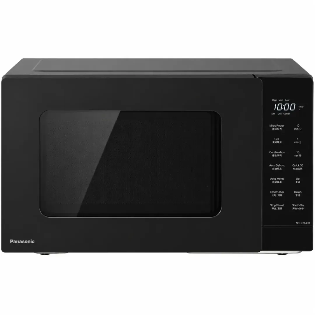 Mikroto'lqinli pech Panasonic, 24l, 900Vt, gril, JK displey 4 dyuyma, qora