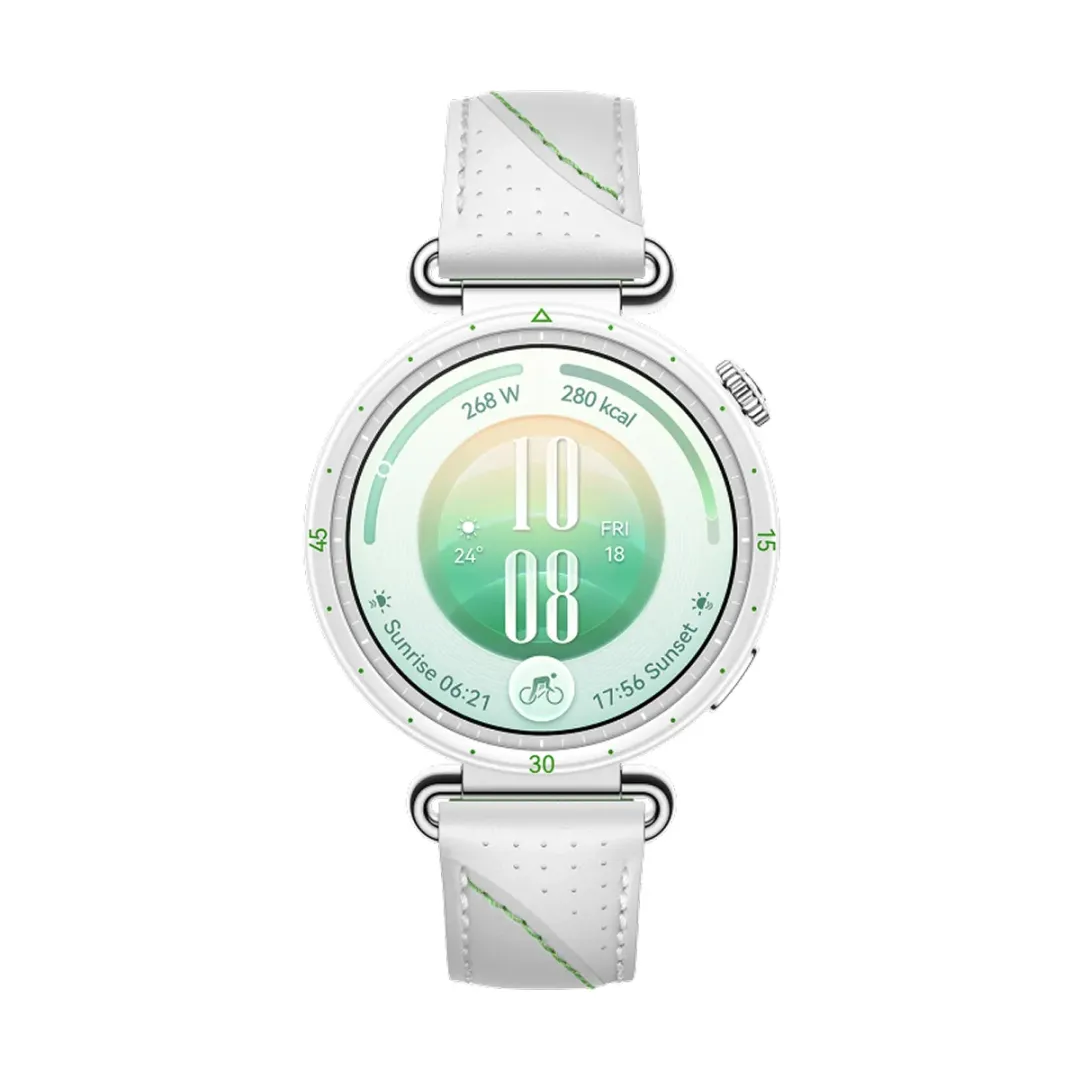 Huawei Watch GT 7 smart soati White and Green Composite Leather Strap