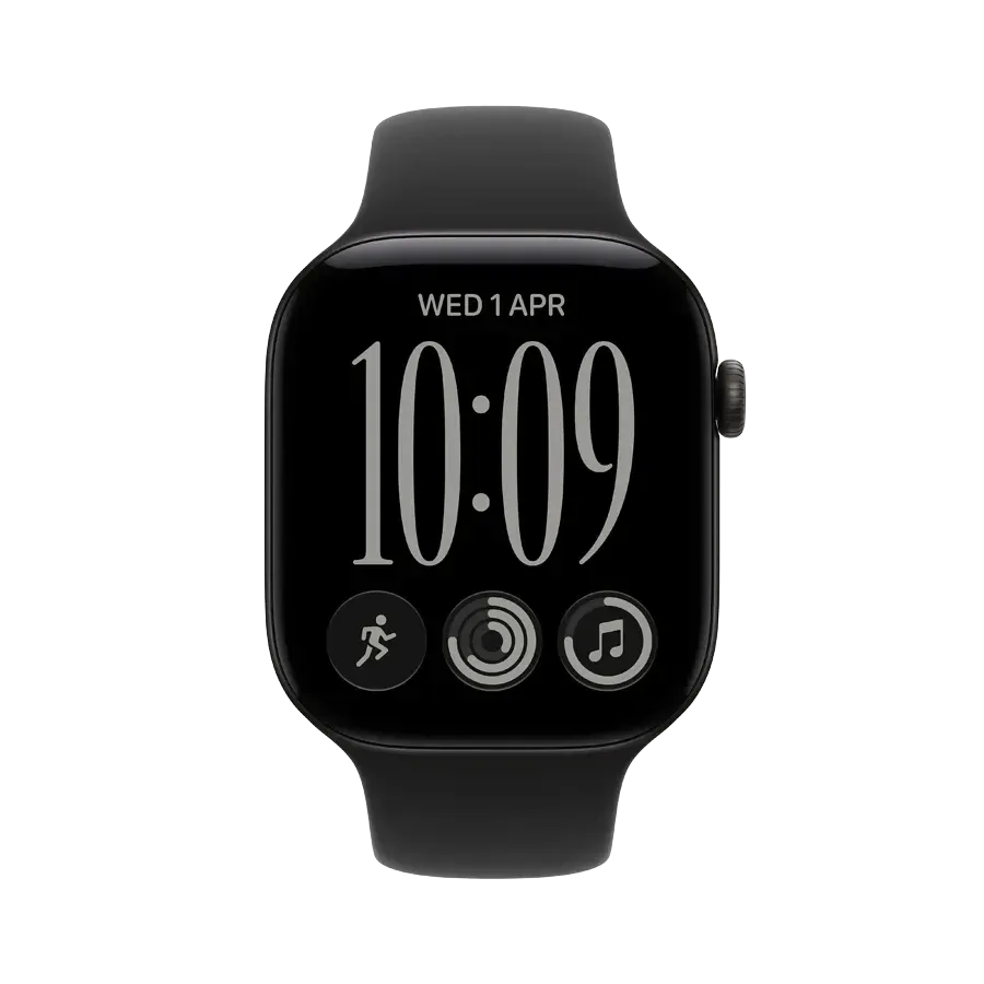 Smartchasi Apple Watch Series 12 GPS 42mm Space Grey Aluminium Case with Navy Blue Sport Band - M/L
