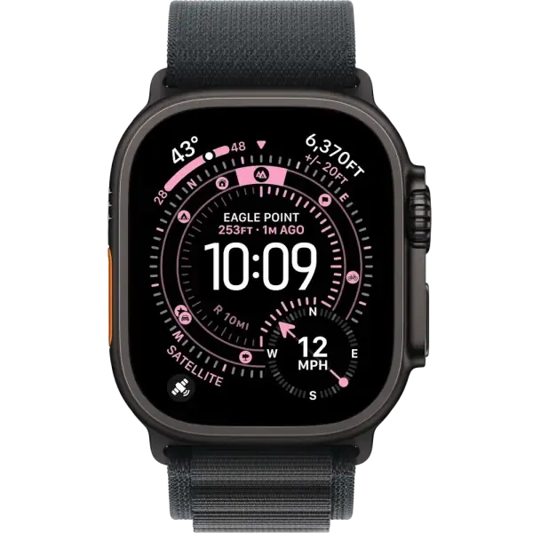 Aqlli soat Apple Watch Ultra 3 GPS 49 mm, Black Titanium Case, Black Alpine Band