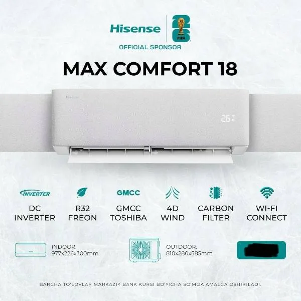 Konditsioner Hisense MAX COMFORT 18, oq
