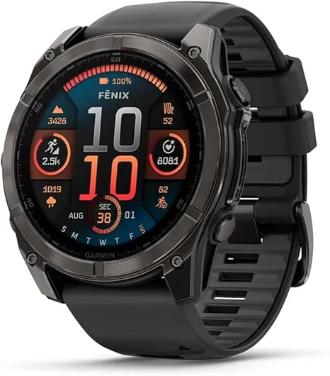 Aqlli soat Garmin Fenix 8, qora