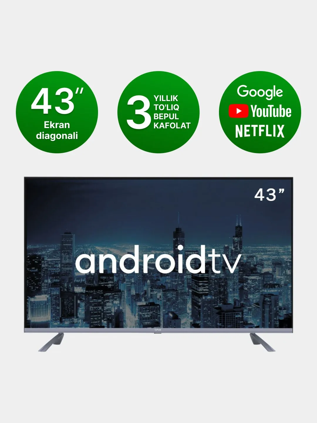 Televizor Artel UA43H3502 4K Smart TV, temno kulrang