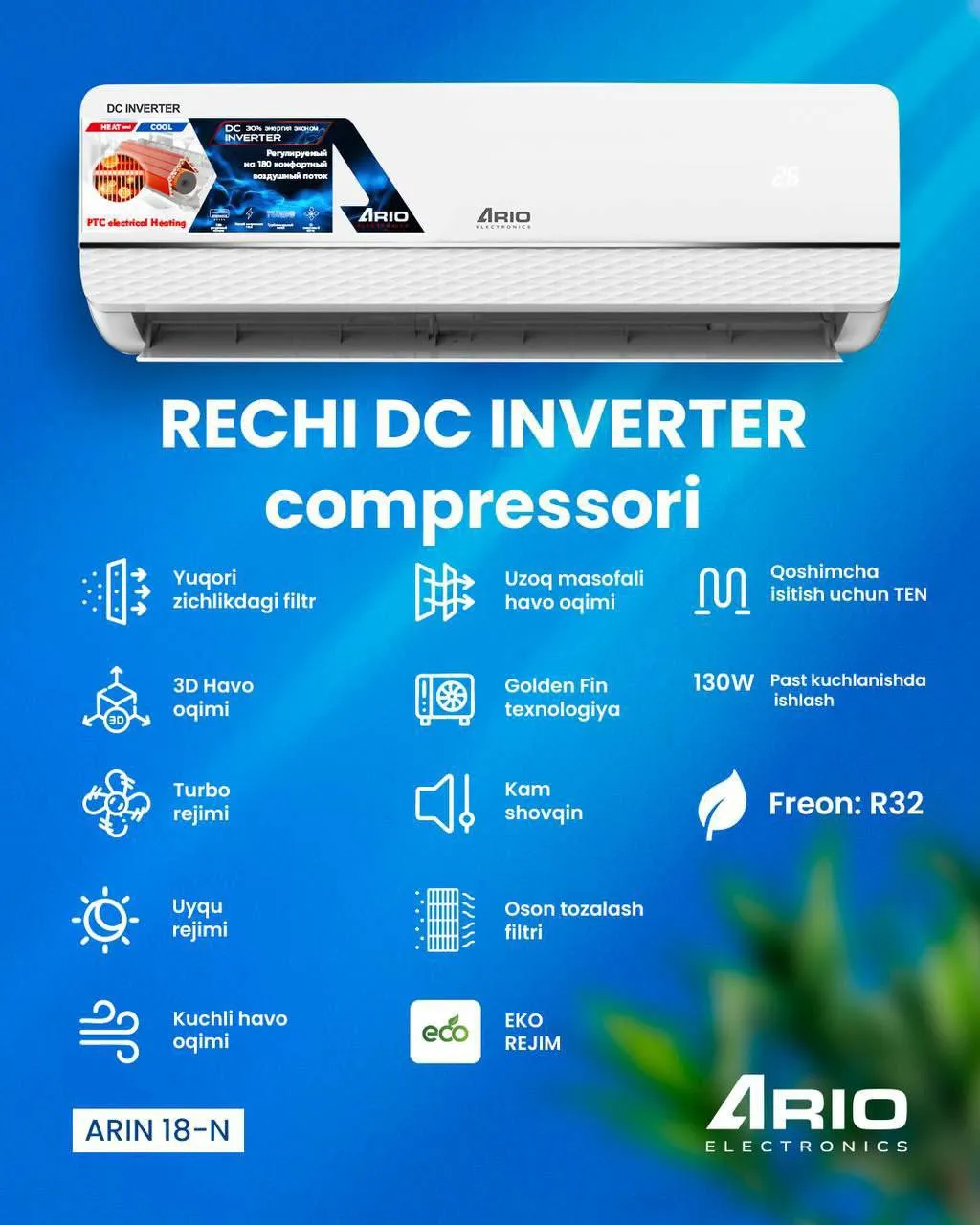 Konditsioner ARIO Arin-18N Inverter, oq