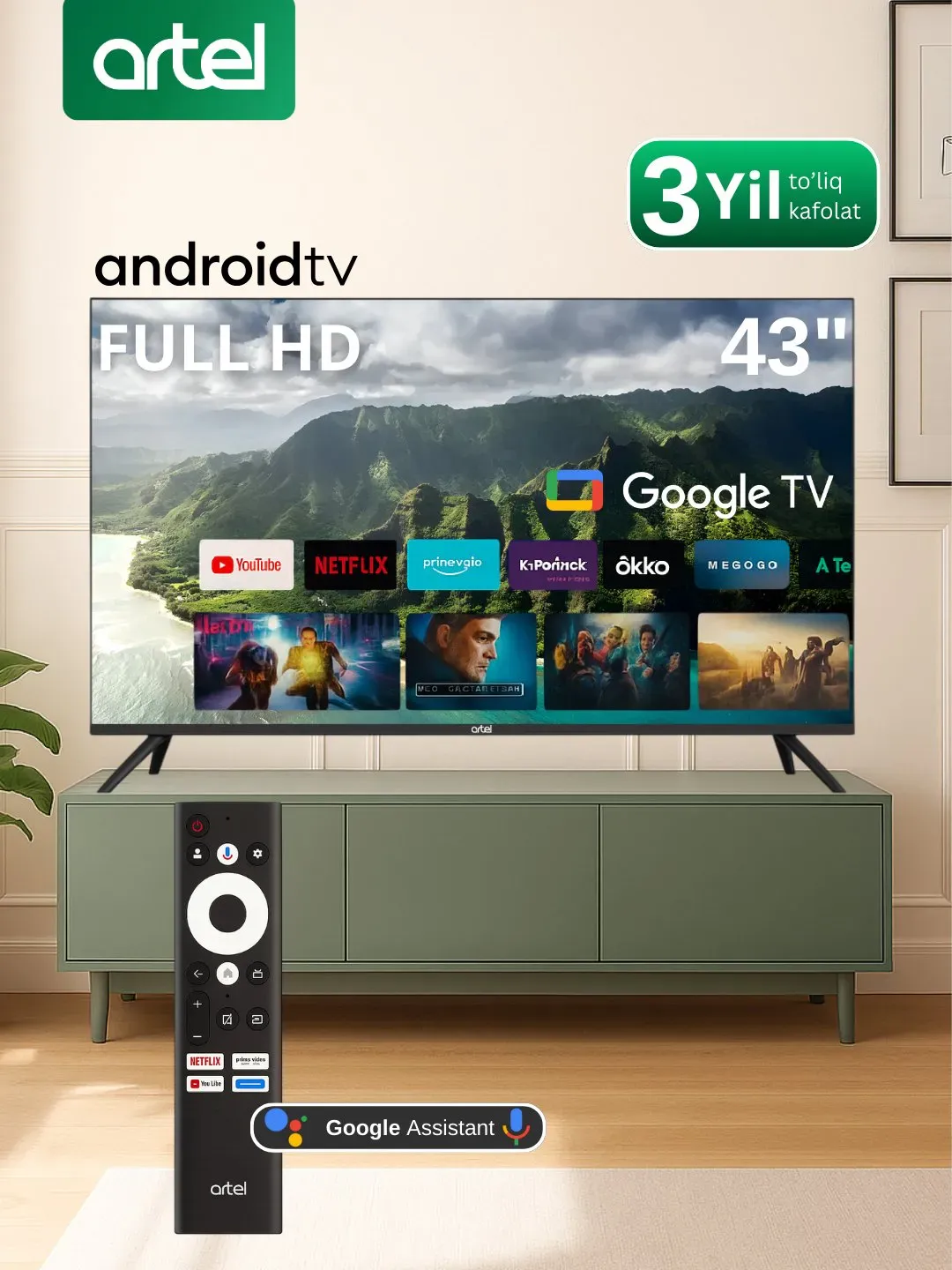 Televizor Artel 43PFCH010 Smart TV, qora