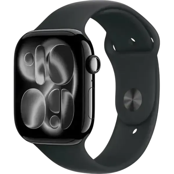 Aqlli soat Apple Watch Series 11 GPS 46 mm, Jet Black Aluminum Case, Black Sport Band - M/L (MEUX4RK/A)