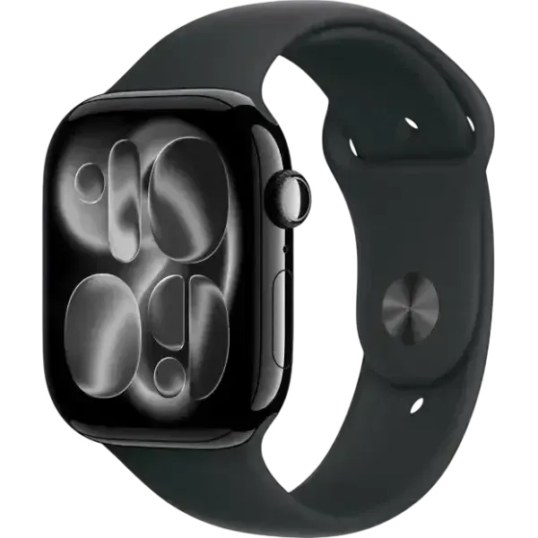 Aqlli soat Apple Watch Series 11 GPS 42 mm, Jet Black Aluminum Case, Sport Band (MEQT4RK/A)