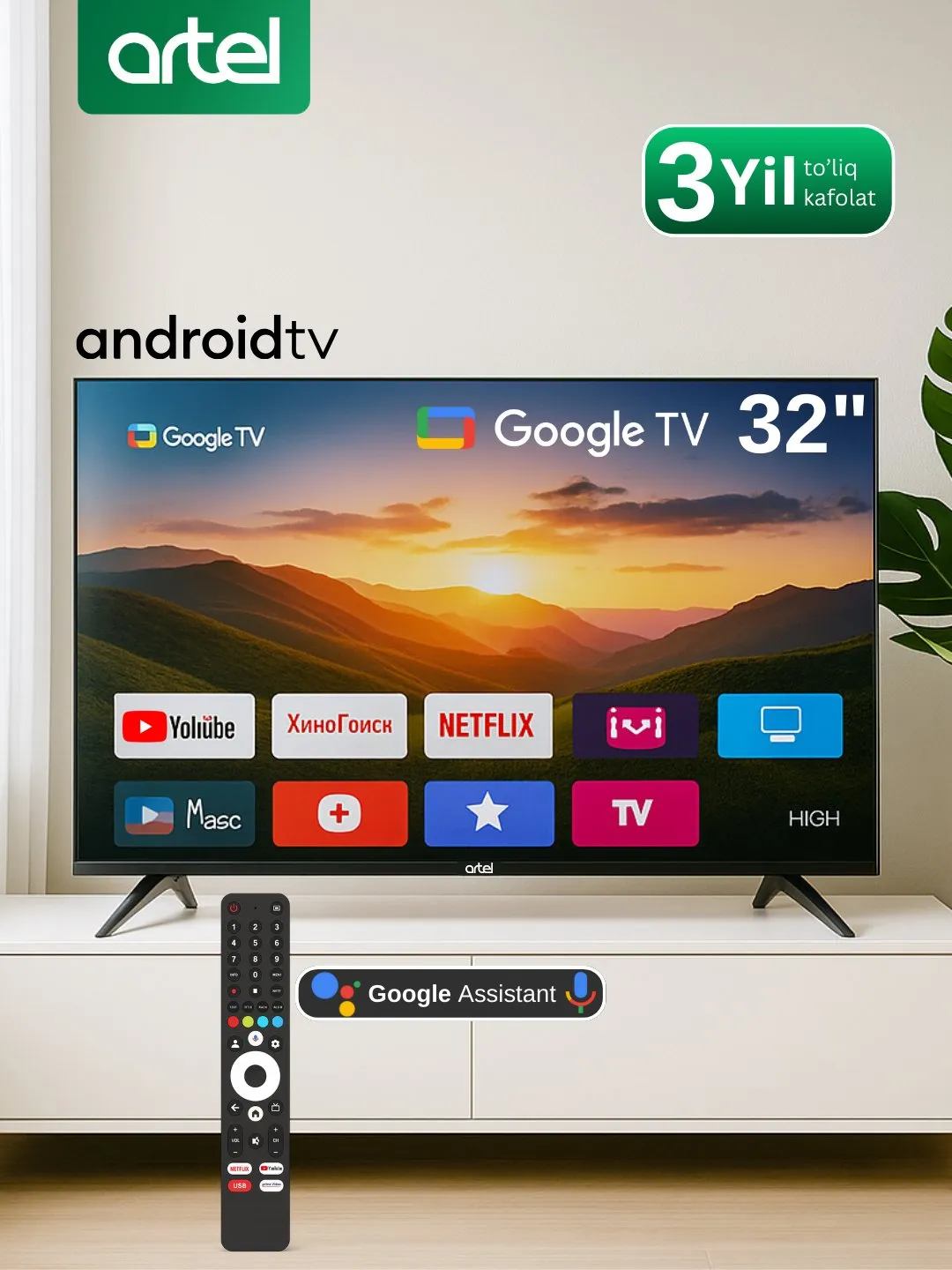 Televizor Artel A32NHA900 Smart TV, qora