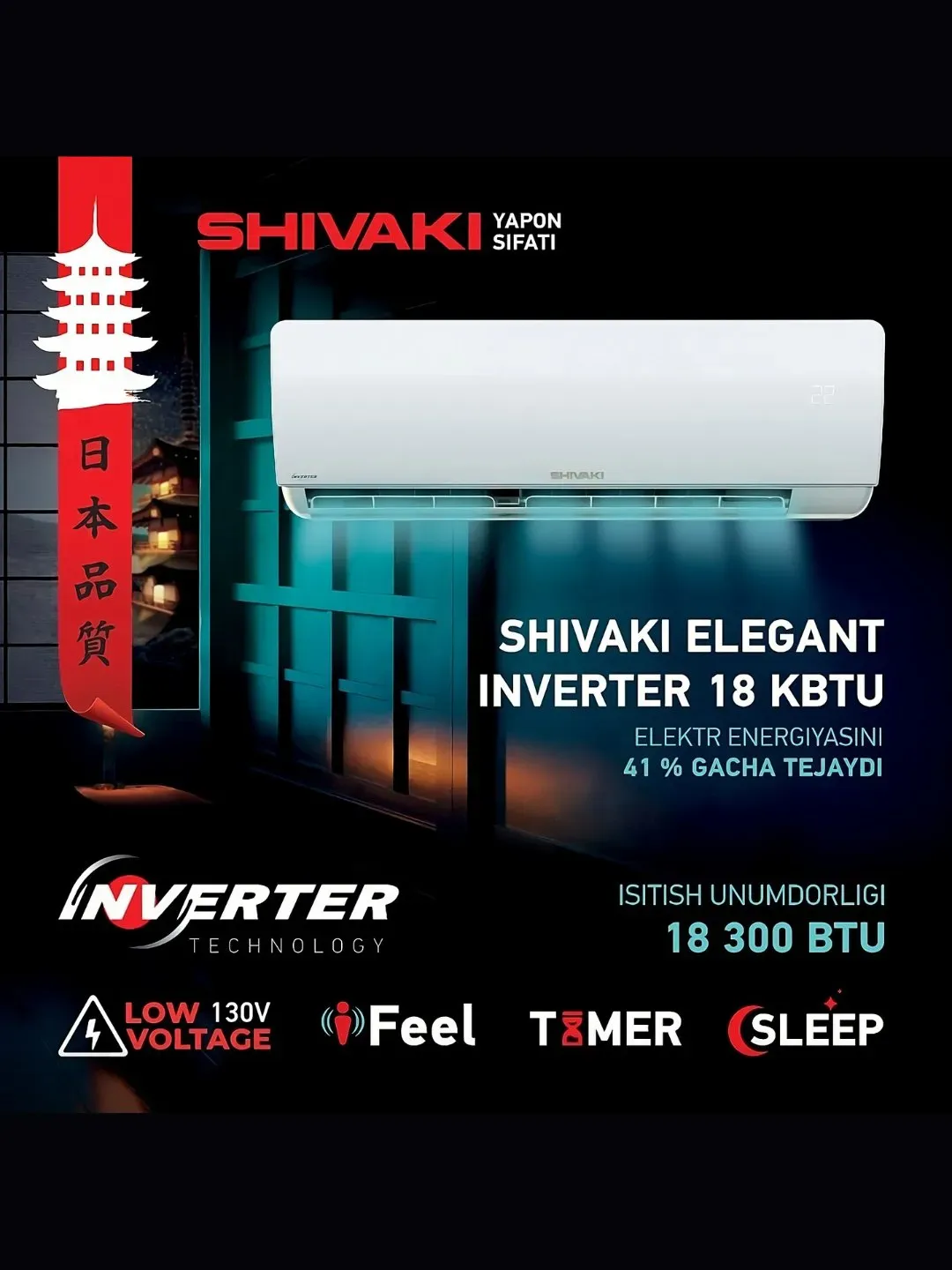 Konditsioner Shivaki Elegant 18 inv, oq