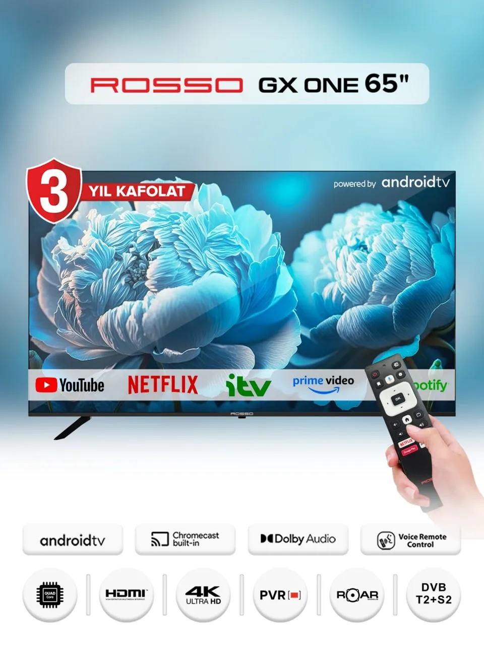 Телевизор Rosso 65GX90W, черный