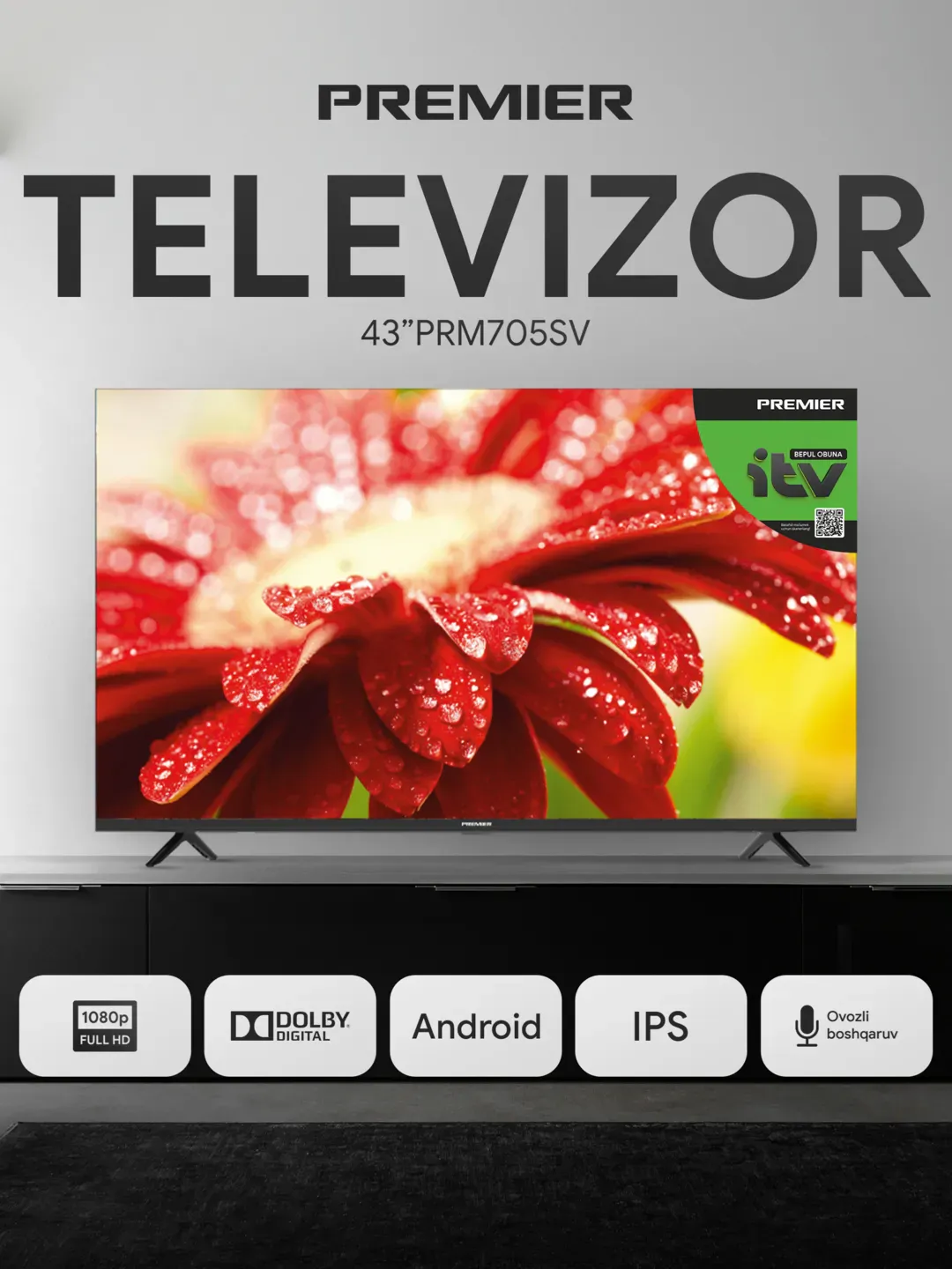 Televizor Premier 43PRM705SV, qora