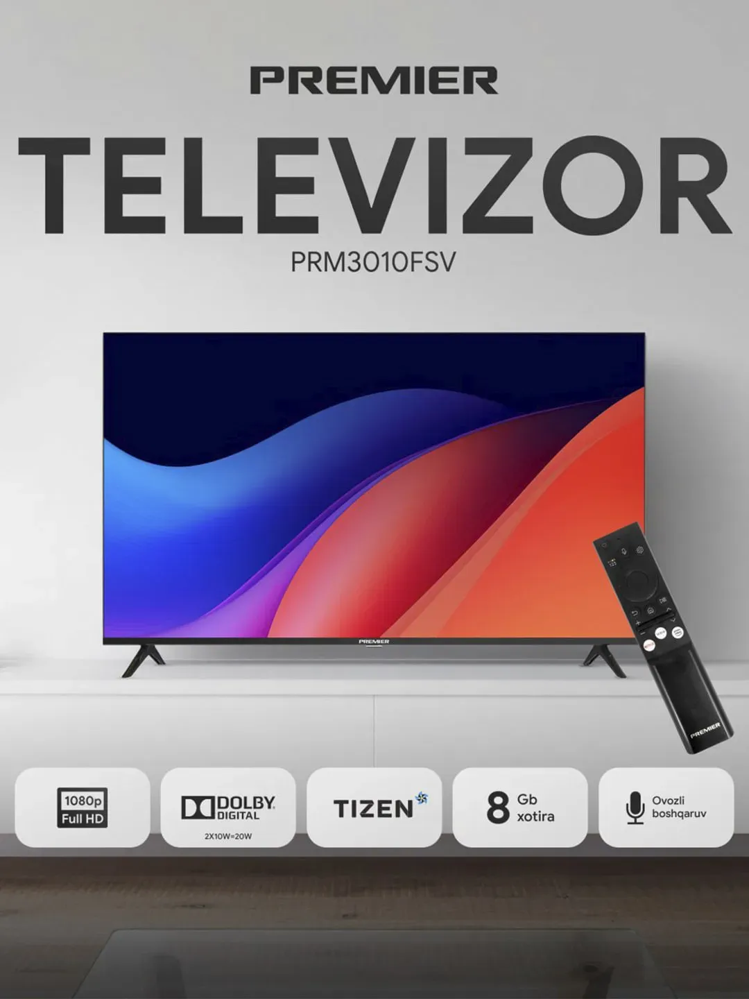 Televizor Premier 43PRM3010FSV Smart TV,qora