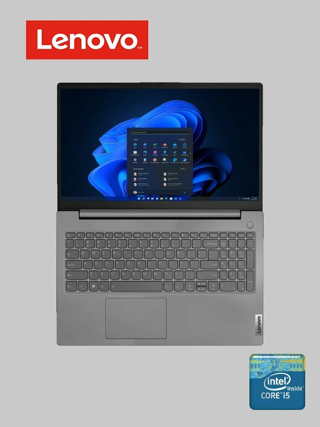 Noutbuk Lenovo V15 / i5-1135G7 / 4 GB / SSD 256 GB / 15.6", qora