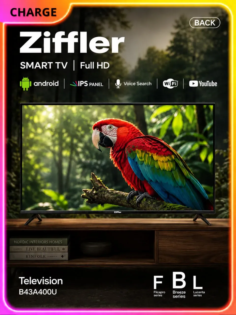 Televizor Ziffler B43a400u 43", qora