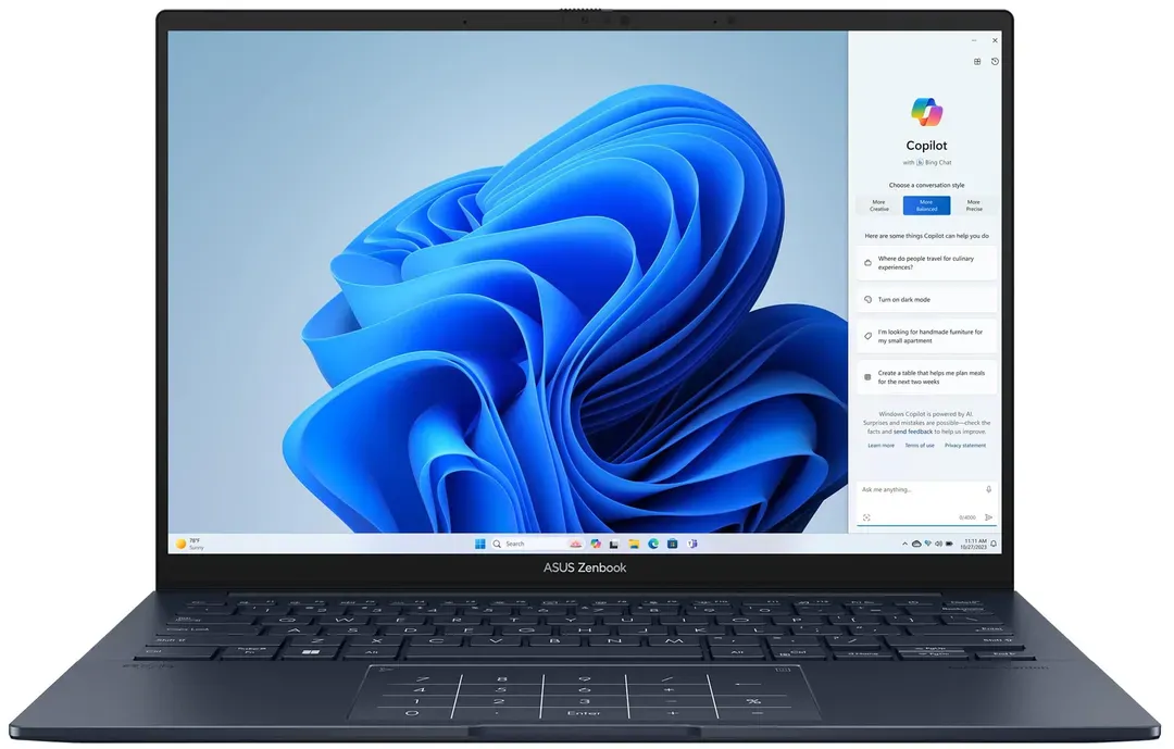 Noutbuk Asus Zenbook UX3405CA-UP7512 / 7 255H / 16 GB / SSD 512 GB / 14", qora