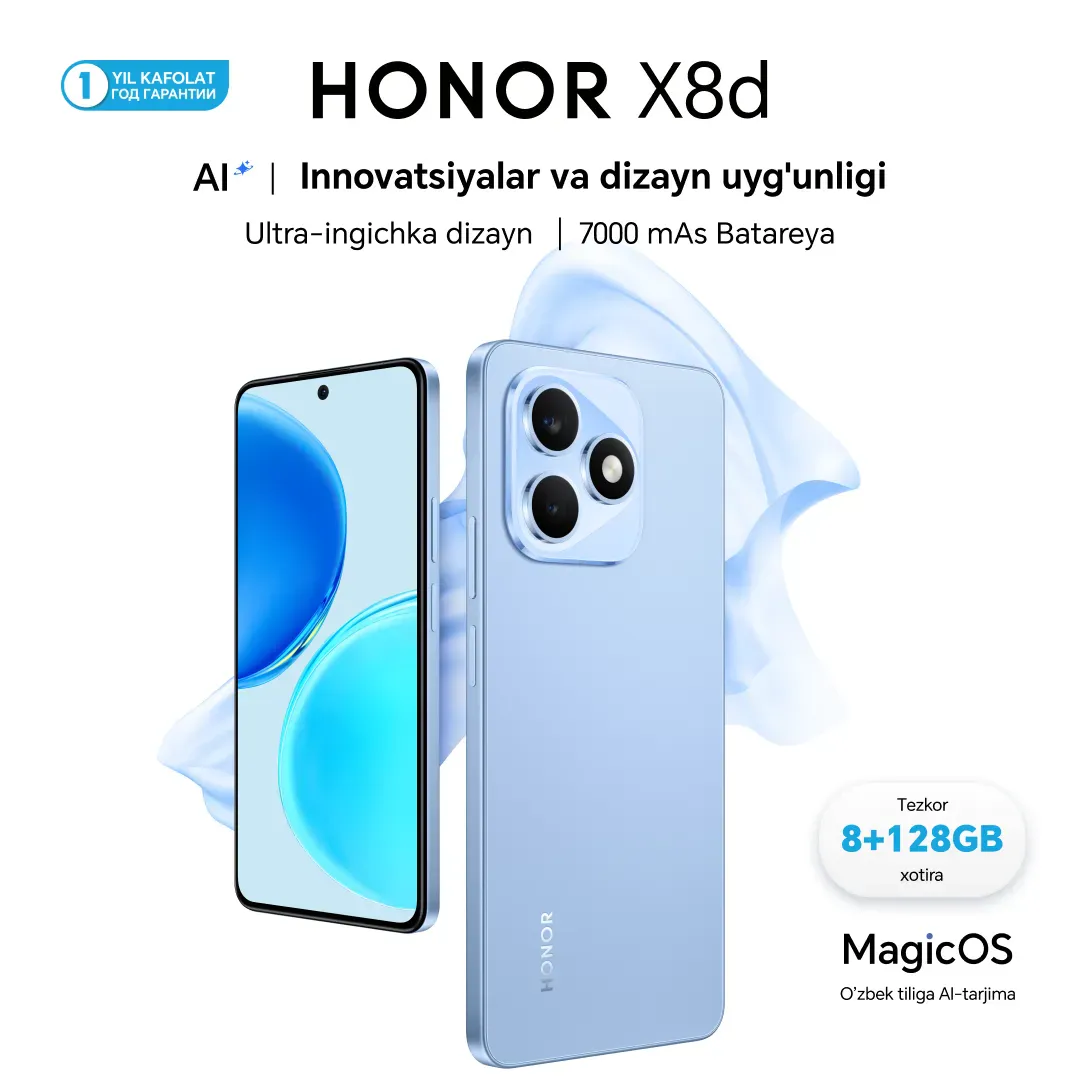 Smartfon Honor X8d 8/128 GB, Aqua Blue