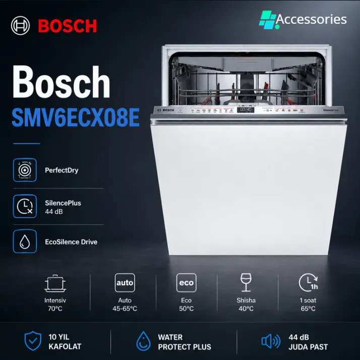Bosch SMV6ECX08E o‘rnatiluvchi idish yuvish mashinasi