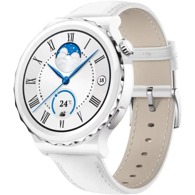 Aqlli soat Huawei GT-3 Pro Ceramic LS, oq-kumushrang