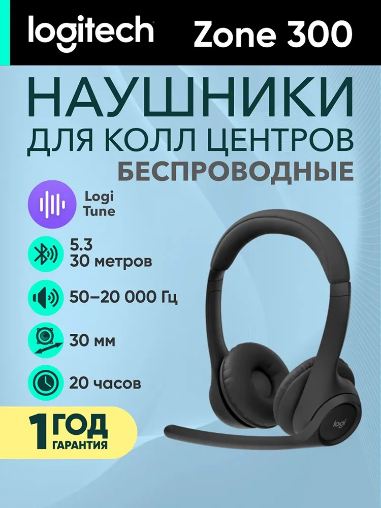 Полноразмерные наушники Logitech Zone 300, черный