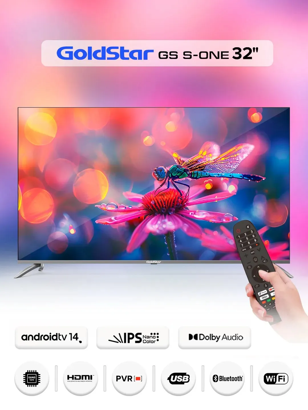 Televizor GoldStar 32GS S-ONE 32", qora