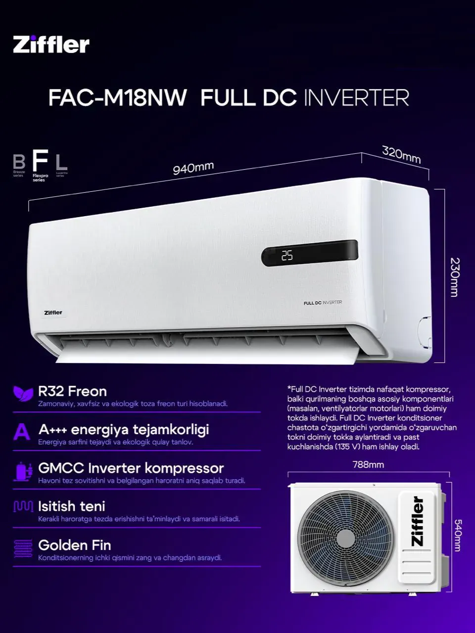 Konditsioner Ziffler M18NW, oq