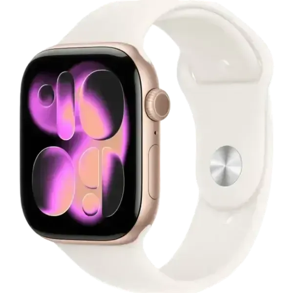 Aqlli soat Apple Watch Series 11 GPS 46 mm, Rose Gold Aluminum Case, Light Blush Sport Band - M/L (MEV74RK/A)