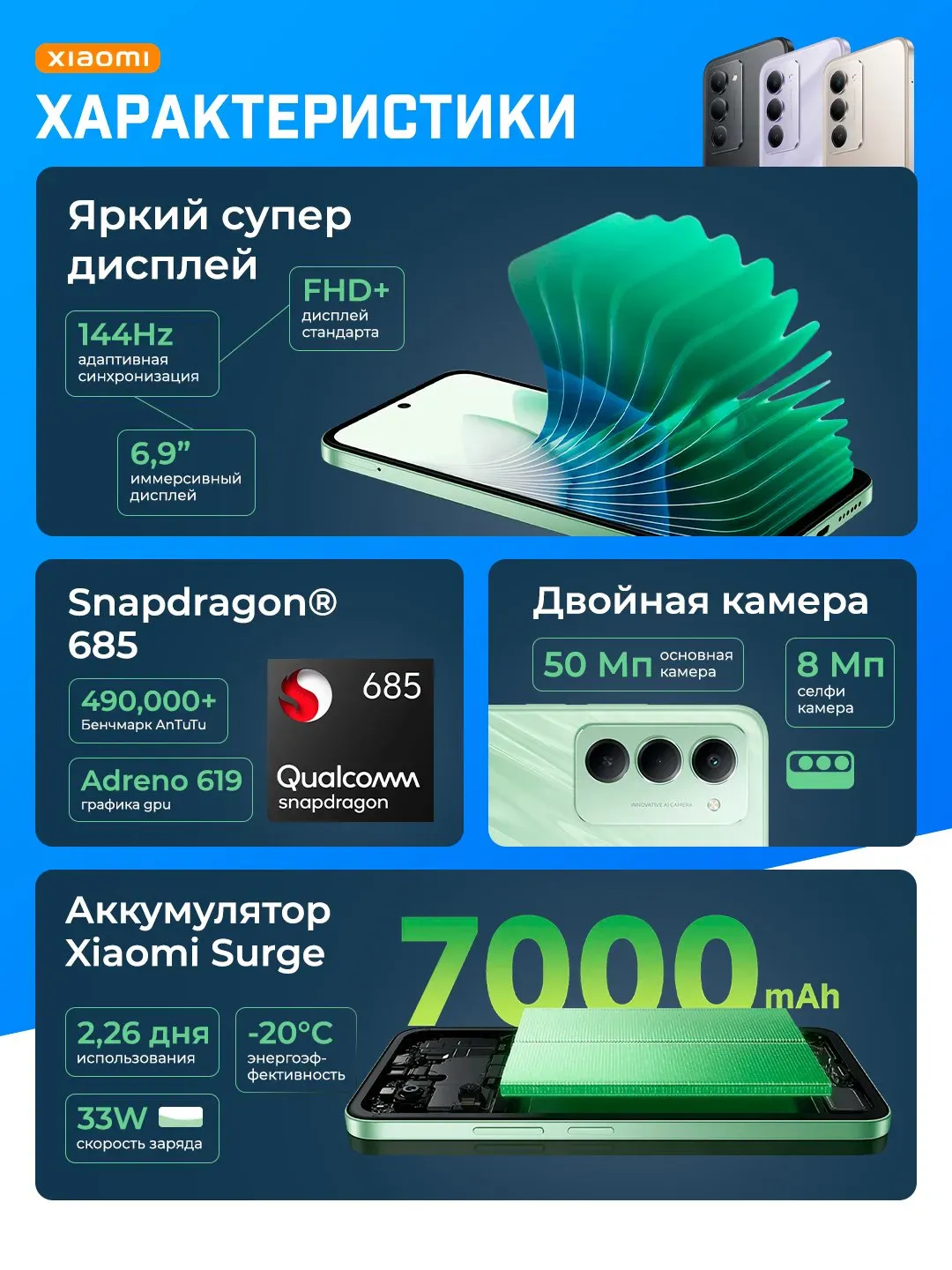 Smartfon Xiaomi Redmi 15 6/128 GB, siyohrang