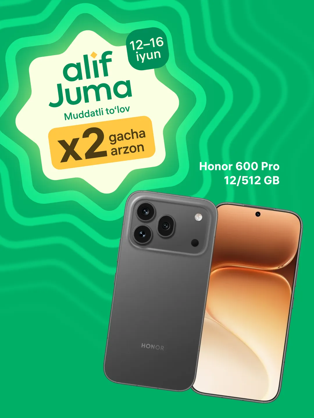 Smartfon Honor 600 Pro 12/512 GB, qora
