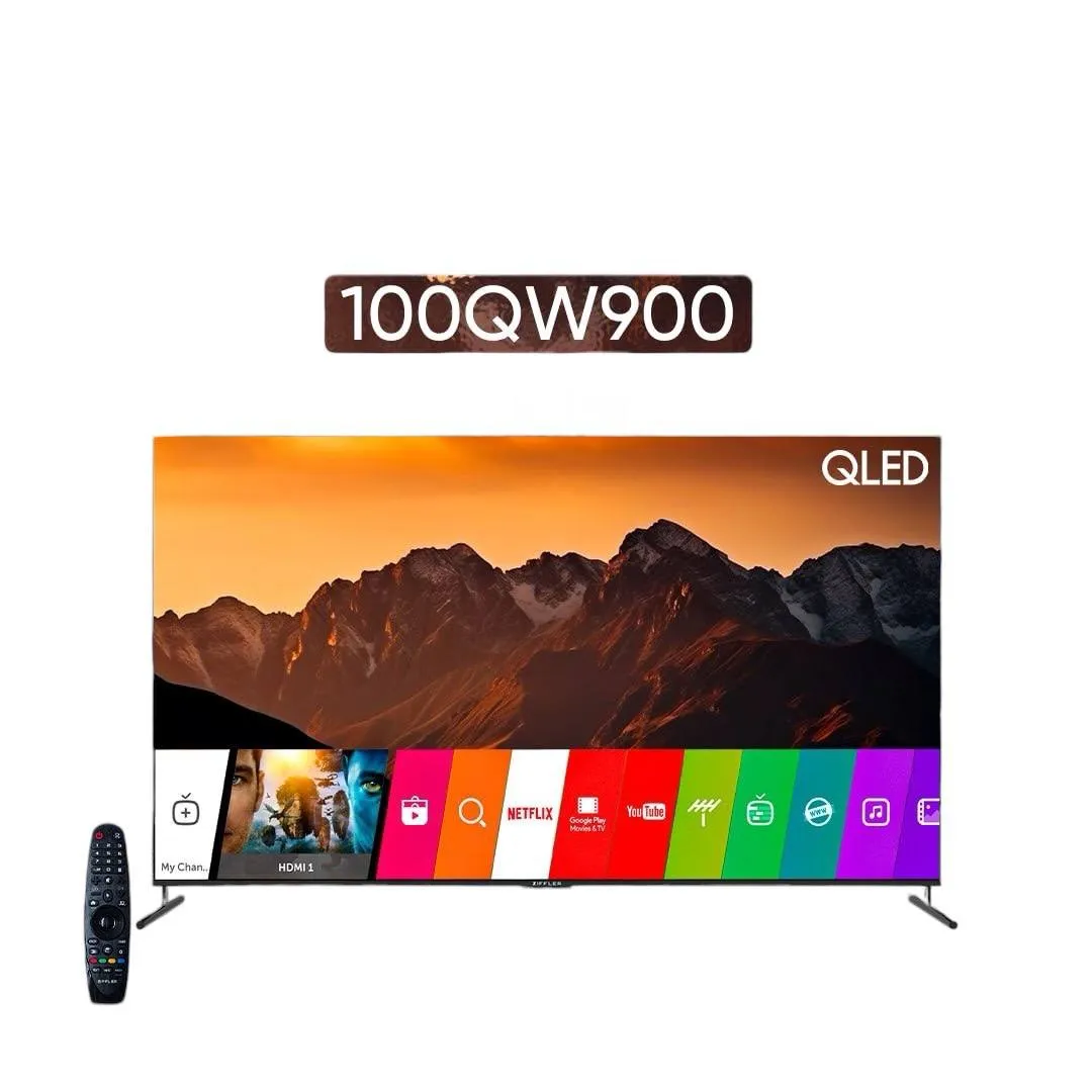 Телевизор Ziffler 100QW900 QLED webOS 8K, Черный