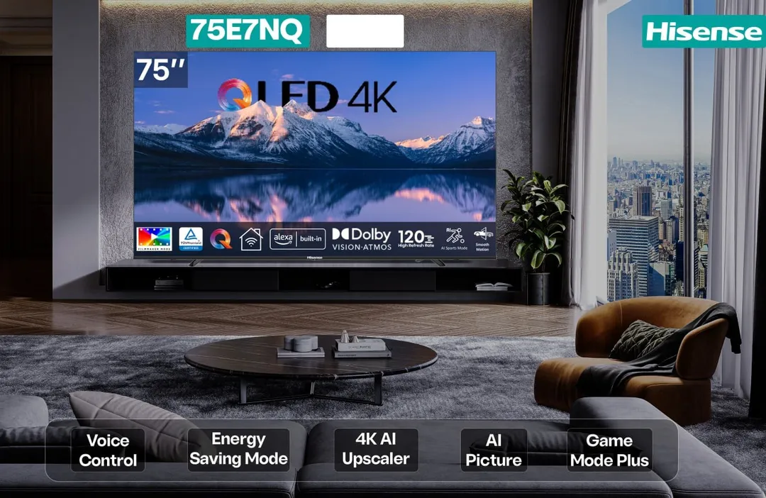 Телевизор Hisense 75E7NQ 75", чёрный