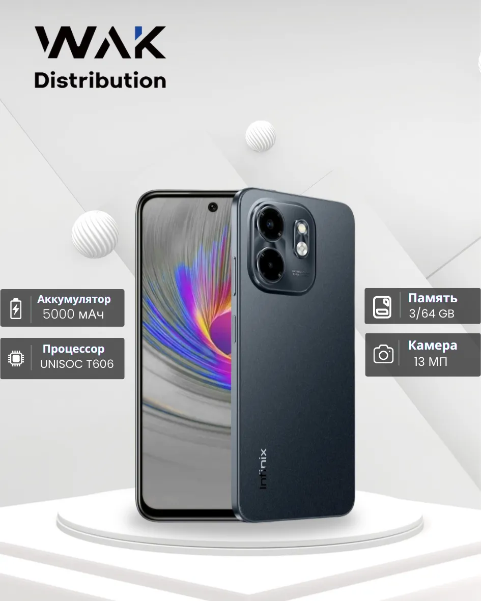 Smartfon Infinix SMART 9 3/64 GB, Metallic Black